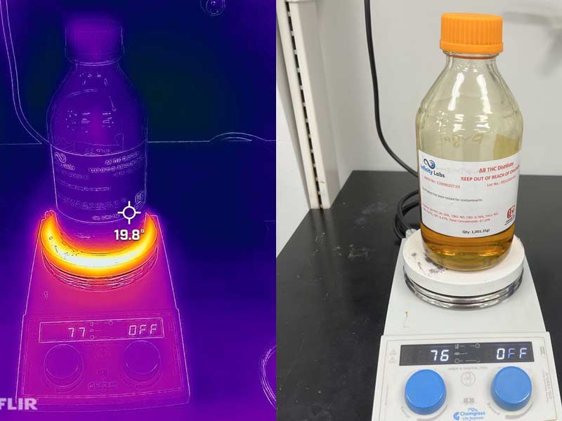 The hot plate with visualized